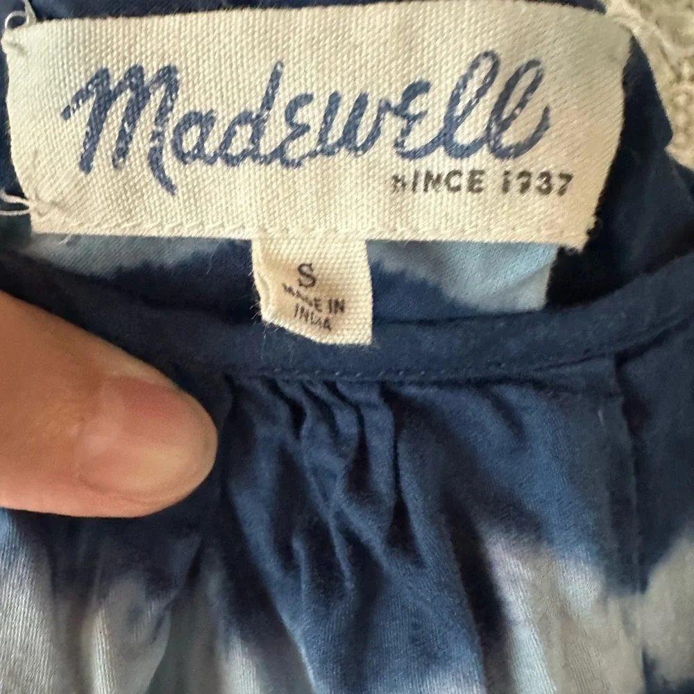 Madewell Tie Dyed Blue Swing Dress.  Size small. - Picture 3 of 3